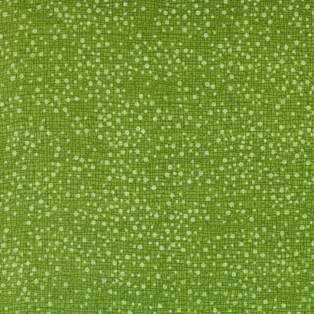 Winterly Thatched by Robin Pickens for Moda. Dotty Grass ﻿- Pickens' Classic Thatched Pattern with Allover Dots in Bright Grass Green.
