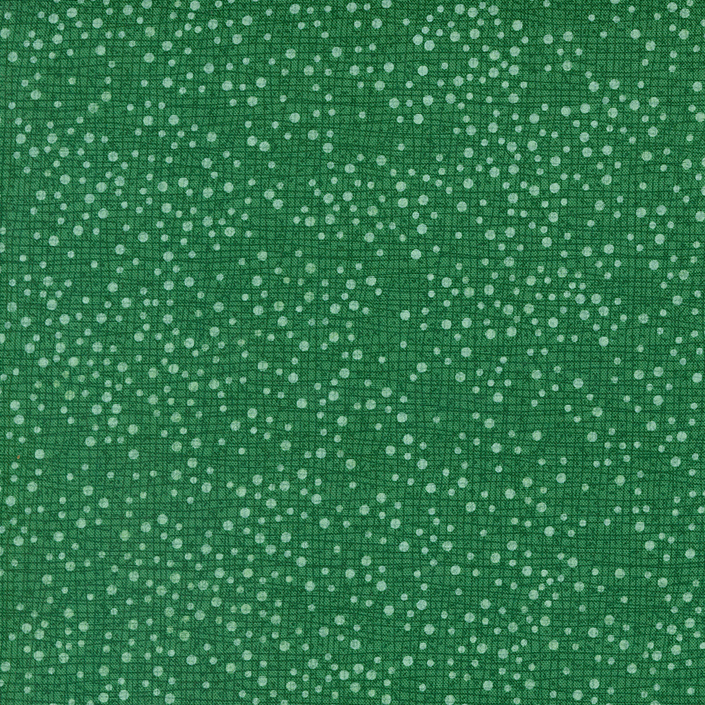 Winterly Thatched by Robin Pickens for Moda. Dotty Pine ﻿- Pickens' Classic Thatched Pattern with Allover Dots in Pine Green.