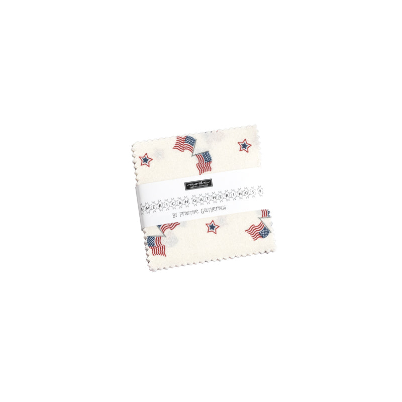 Mini Charm Pack - 42 Assorted SKUs of 2 1/2" Squares of American Gatherings II. Fabric