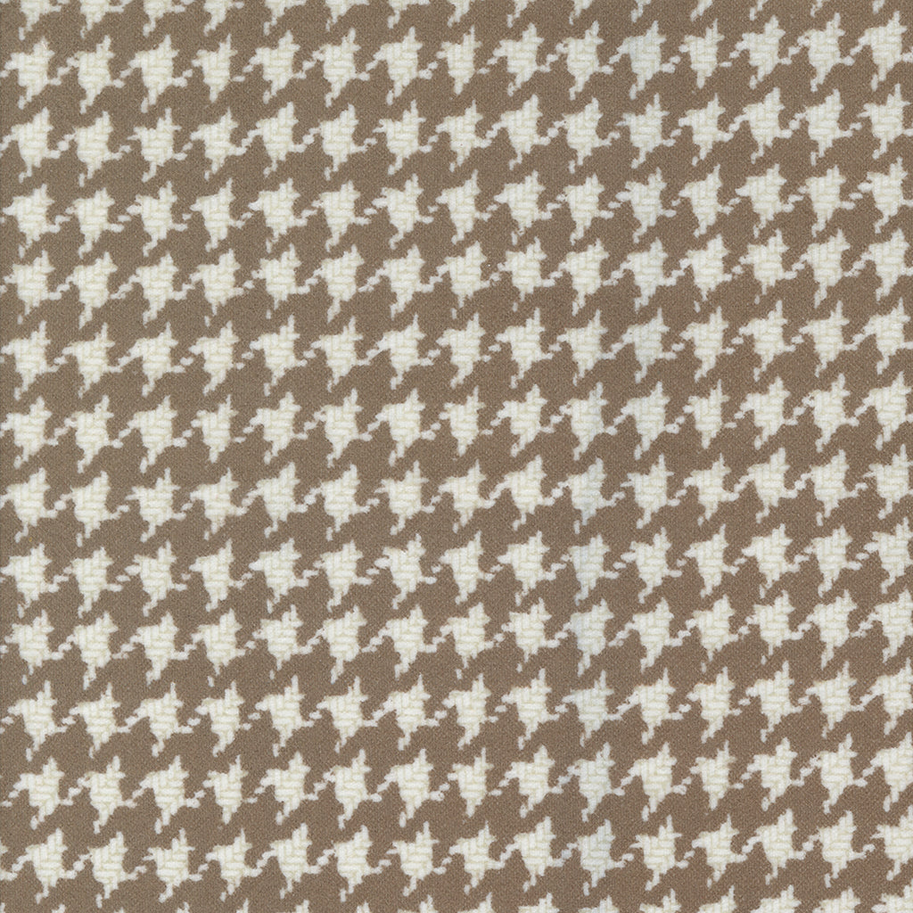 Farmhouse Flannels III by Lisa Bongean of Primitive Gatherings for Moda. Cocoa - Brown and White Houndstooth Plaid