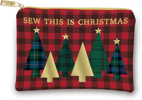 Vinyl Sewing Notions Glam Bag - Sew This Is Christmas by Punch Studio.
