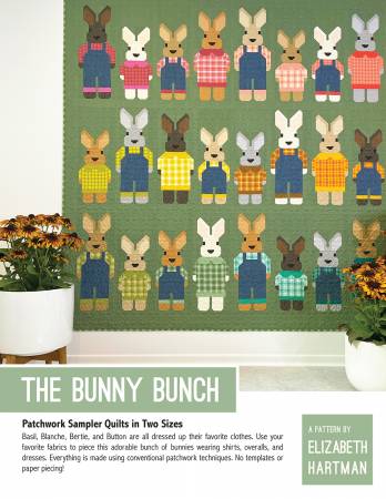 The Bunny Bunch Quilt Pattern by Elizabeth Hartman. Finished Sizes: 38in x 48in & 73in x 75in