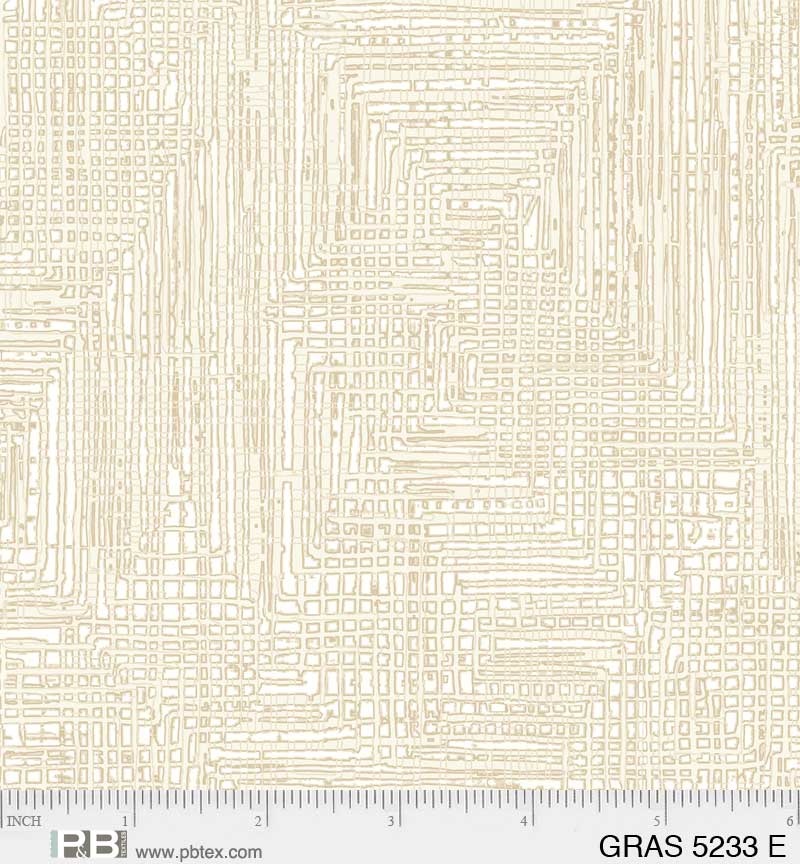 Grass Roots by P & B Textiles. Ecru - A Intricate Geometric Blender in Cream