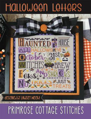 Halloween Letters pattern by Lindsey Weight for Primrose Cottage Stitches.