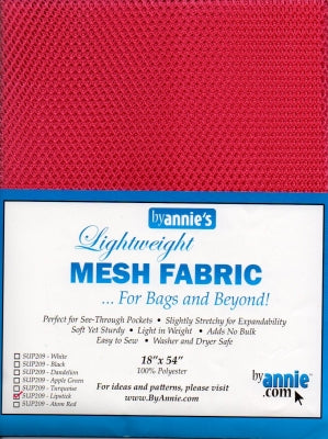 Lightweight Mesh Fabric by ByAnnie. Lipstick Red