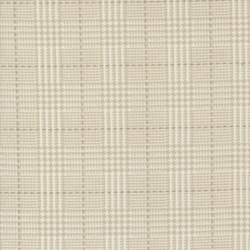 Farmhouse Flannels III by Lisa Bongean of Primitive Gatherings for Moda. Cream Wideback- Cream and Tan Plaid 108" Wide