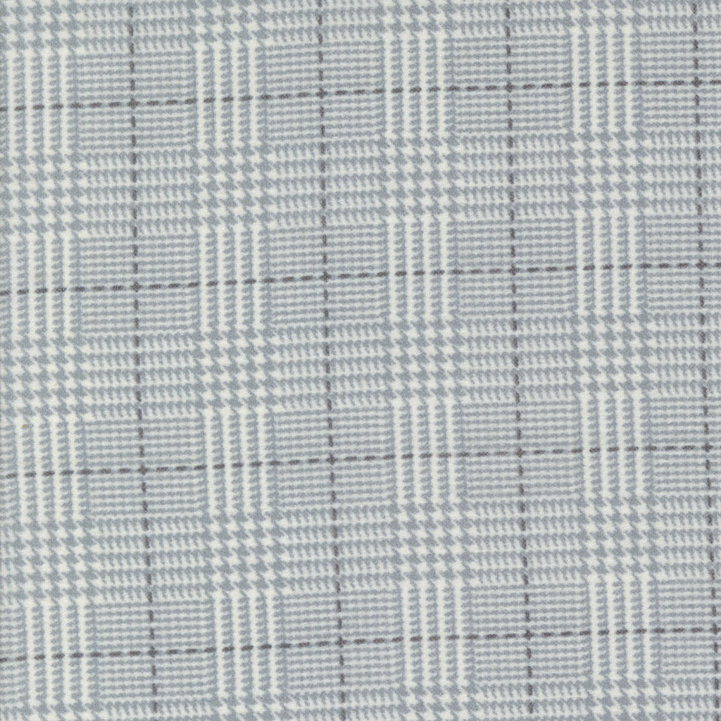 Farmhouse Flannels III by Lisa Bongean of Primitive Gatherings for Moda. Gray Wideback- Gray and White Plaid 108" Wide