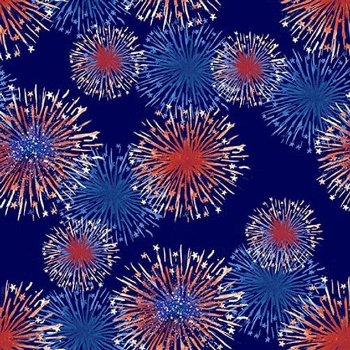 Wings of Freedom by Erica Christopher for Henry Glass & Co. Blue Fireworks