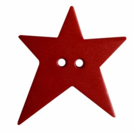 Bright Red 1-1/8in 2 Hole Star Button  154556DL