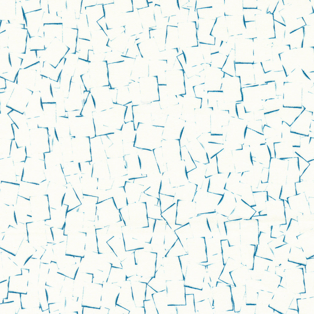Blue Square Outlines overlapping each other on a White Background.  Fabric