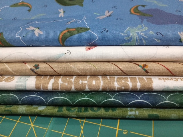 Bundle of 6 half yards of 2025 WI State Shop Hop fabrics - Bundle 2