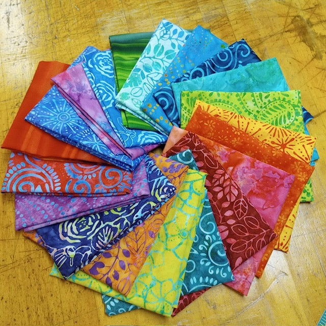Look at the Sunburst Batiks by Moda. Fat Quarter bundle of 20 fabrics. 
