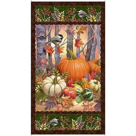 Autumn Forest by Gina Jane Lee for QT Fabrics. Harvest Panel - Multi