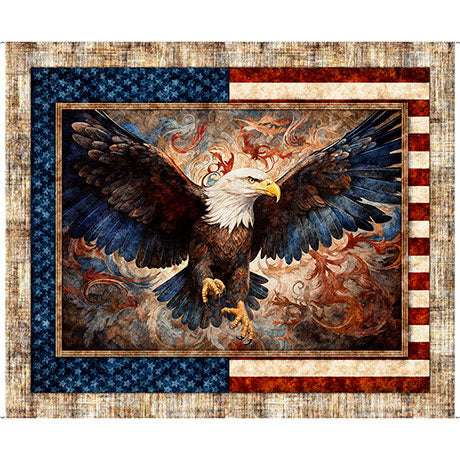 1776 by the Morris Creative Group for QT Fabrics. American Eagle Panel (Measures 36 inch x WOF)