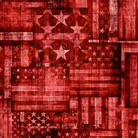 1776 by the Morris Creative Group for QT Fabrics. Flag Patchwork Red