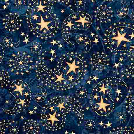 1776 by the Morris Creative Group for QT Fabrics. Paisley and Stars Dark Navy