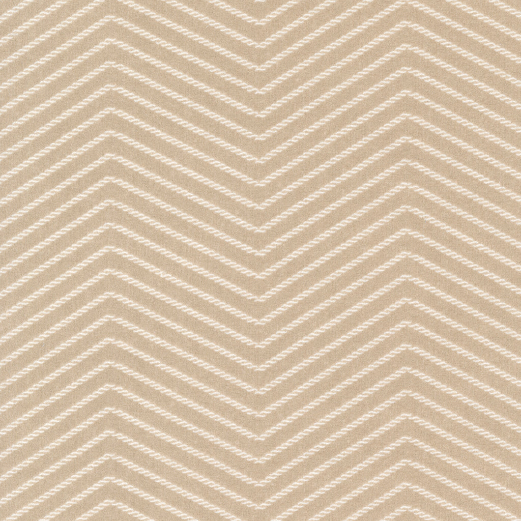 Sandy-tan flannel fabric with a zig zag design done in a cream.
