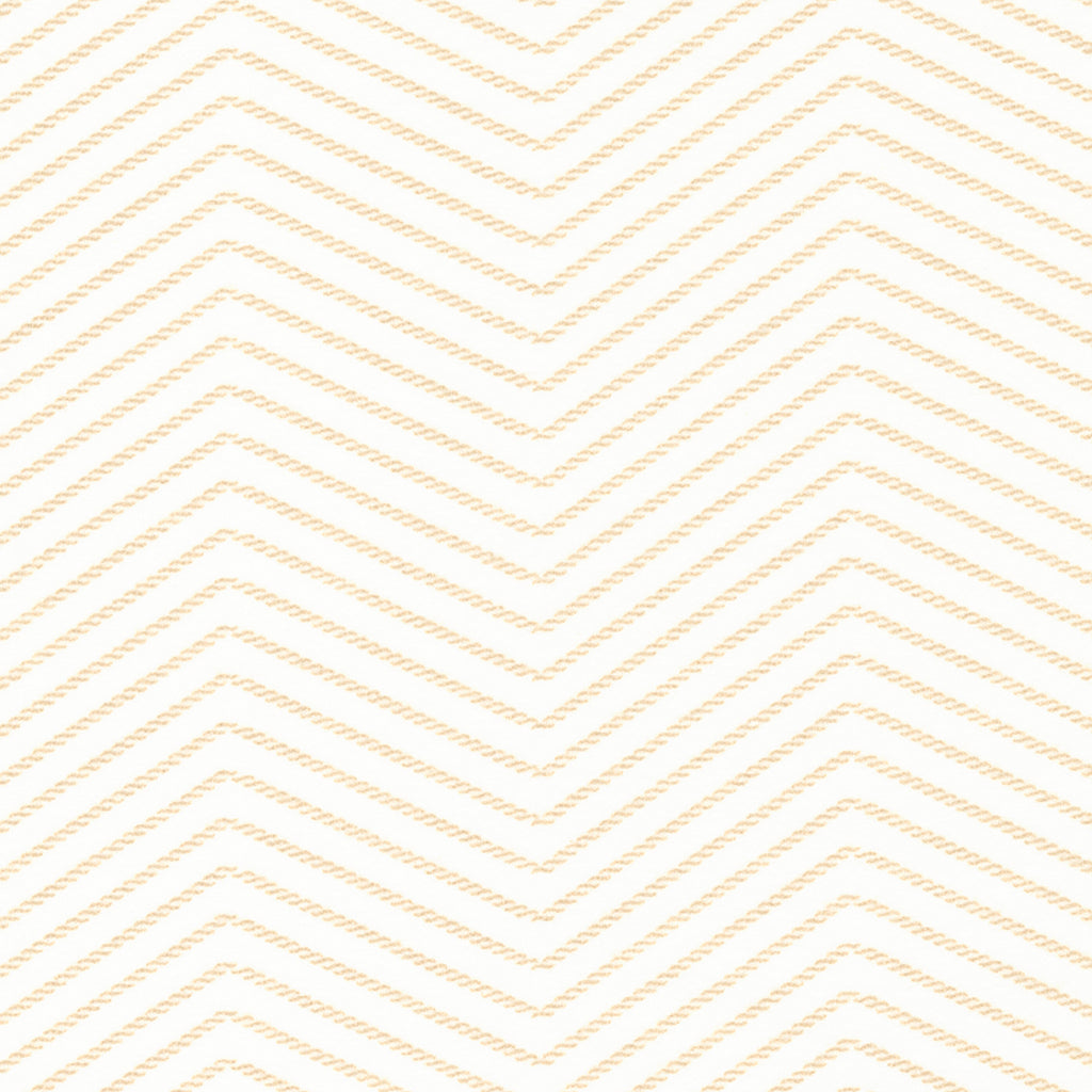 White flannel fabric with a zig zag design done in sandy-colored tan.