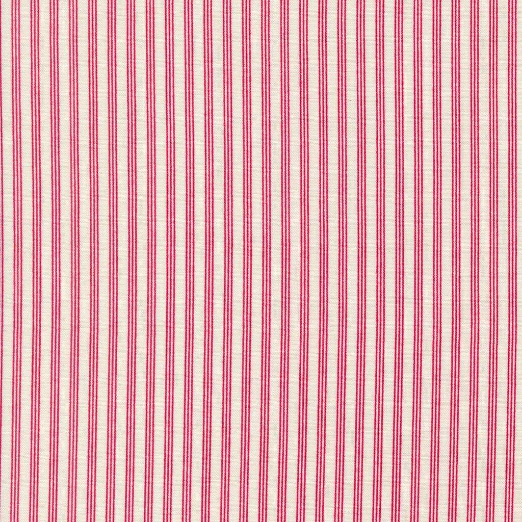 Dear Santa by Lisa Bongean of Primitive Gatherings for Moda. Snow ﻿- Thin Red Stripes on a Cream Background. 