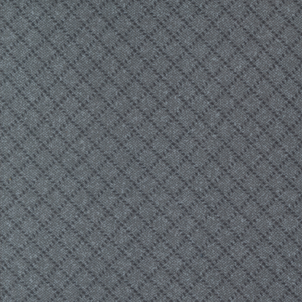 Farmhouse Flannels III by Lisa Bongean of Primitive Gatherings for Moda. Graphite - Medium Gray with a Darker Gray Diamond Check Plaid
