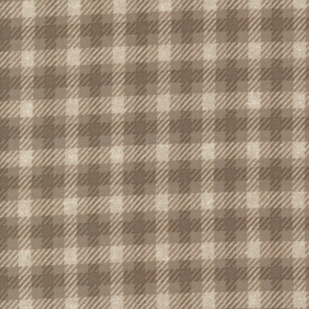 Farmhouse Flannels III by Lisa Bongean of Primitive Gatherings for Moda. Cocoa - Brown and Tan Square-Checked Plaid