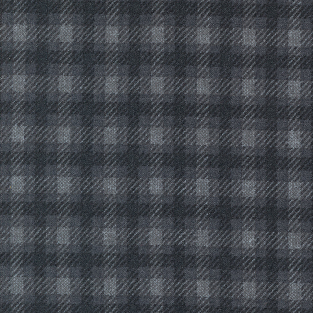 Farmhouse Flannels III by Lisa Bongean of Primitive Gatherings for Moda. Black Top Roads - Black and Gray Square-Checked Plaid