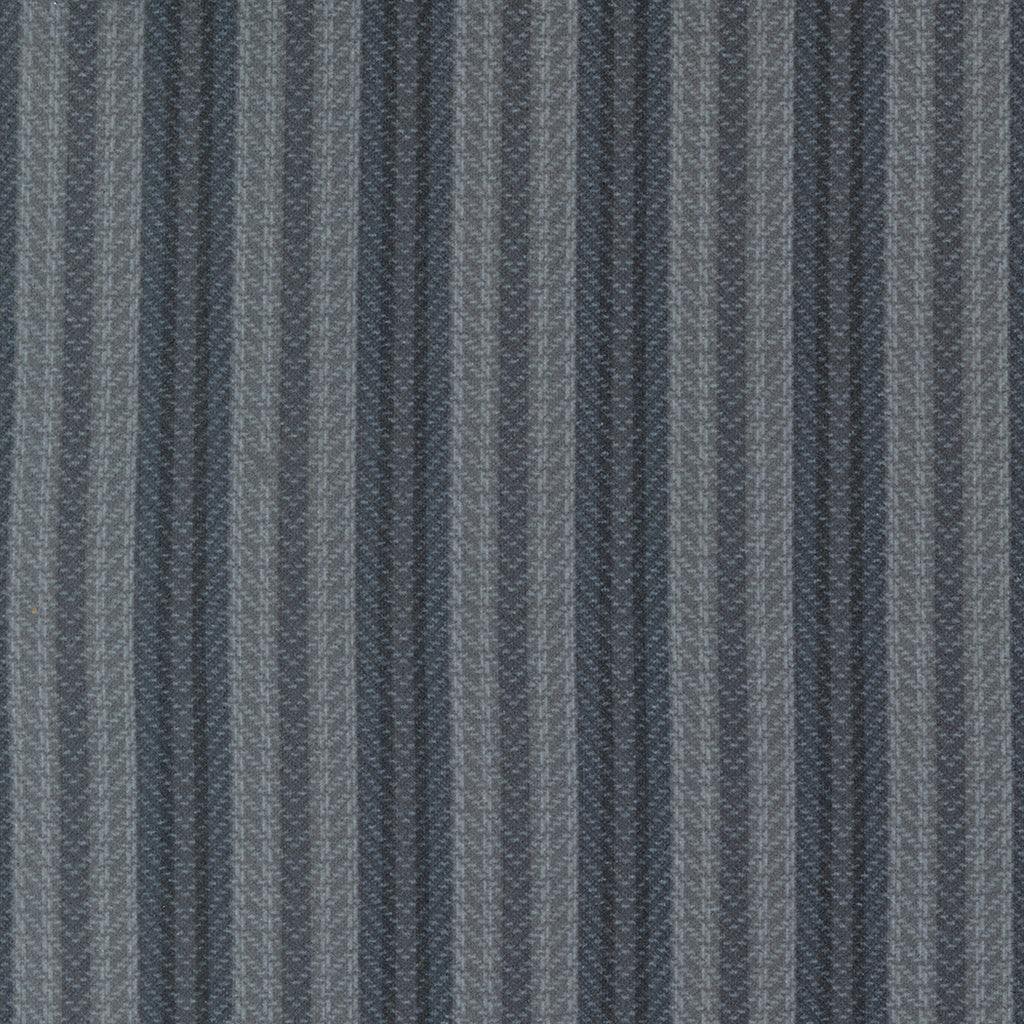 Farmhouse Flannels III by Lisa Bongean of Primitive Gatherings for Moda. Graphite - Black and Gray Stripes with Inner Arrow Pattern