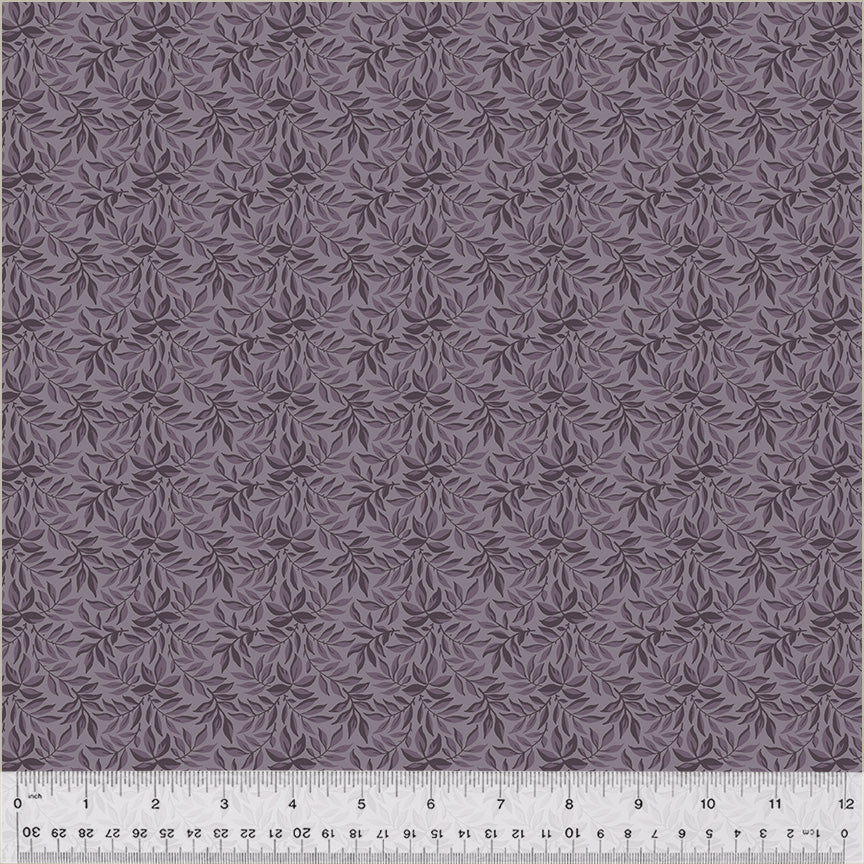 Circa: Purple by Whistler Studio for Windham Fabrics. Vining Leaves - Medium Purple Leaves on Lighter Purple Background. 