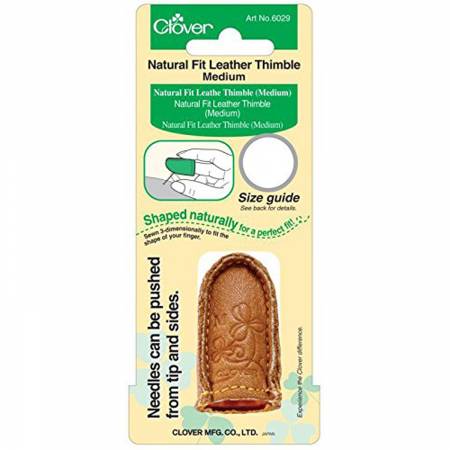 Natural Fit Leather Thimble by Clover. Medium