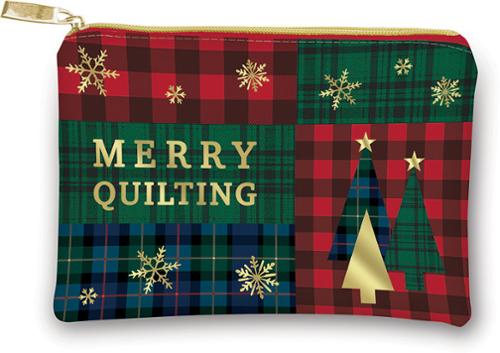 Vinyl Sewing Notions Glam Bag - Merry Quilting by Punch Studio.