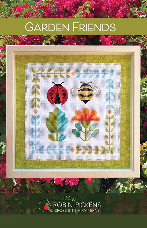 Garden Friends pattern by Robin Pickens of Robin Pickens Cross Stitch Patterns.