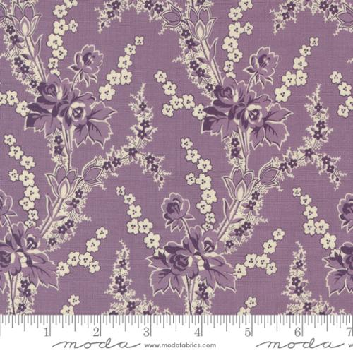 Goodnight Irene by Betsy Chutchian for Moda. Grape - Traditional Floral Bundle Pattern in Purples and Creams.