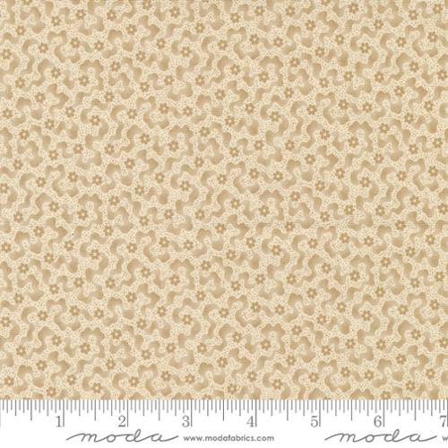 Goodnight Irene by Betsy Chutchian for Moda. Sweet Cream - Traditional Ripple Pattern with Stippling and Small Florals in Various Shades of Tan and Cream.&