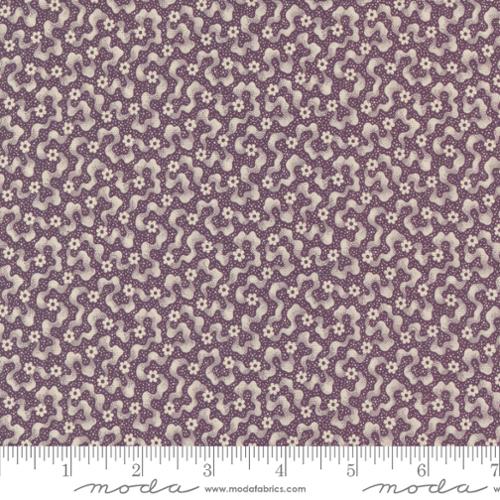 Goodnight Irene by Betsy Chutchian for Moda. Grape - Traditional Ripple Pattern with Stippling and Small Florals in Various Shades of Cream and Purple.