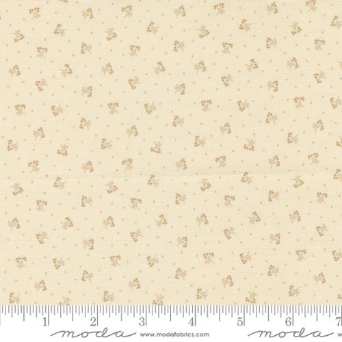 Goodnight Irene by Betsy Chutchian for Moda. Sweet Cream- Tan Dots and Floral Sprigs on Cream Background. Classic Shirting