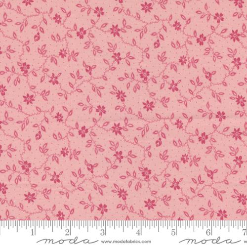 Goodnight Irene by Betsy Chutchian for Moda. Blush - Dark Pink Vining, Florals, and Dots on a Lighter Pink Background.