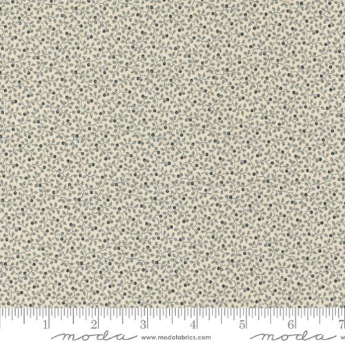 Goodnight Irene by Betsy Chutchian for Moda. Graphite - Green Vining with Slate Berries on a Cream Background.