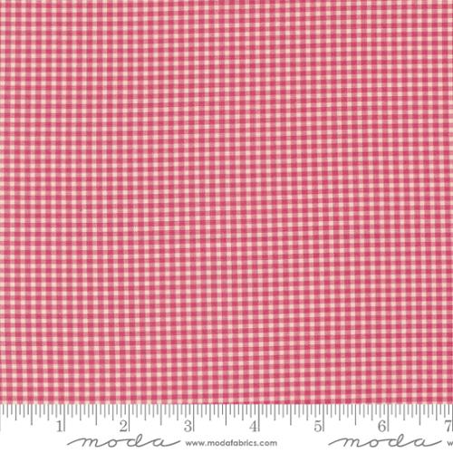 Goodnight Irene by Betsy Chutchian for Moda.Carnation - Dark Pink and White Gingham Checked Plaid.