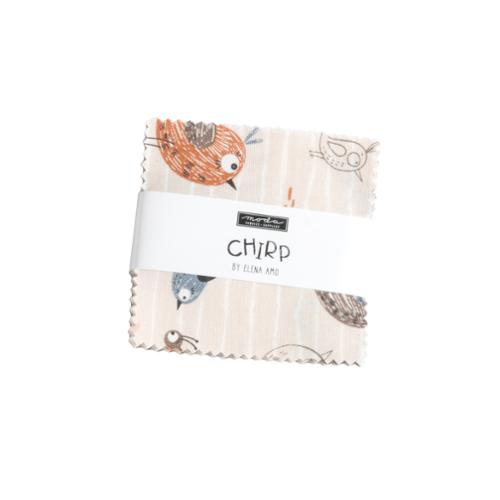 Chirp by Elena Amo for Moda. Mini Charm Pack - 42 Assorted 2.5 inch Squares.