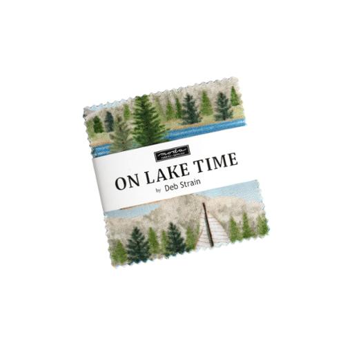 On Lake Time by Deb Strain for Moda Fabrics. Mini Charm Pack- 42 Assorted 2.5 inch Squares