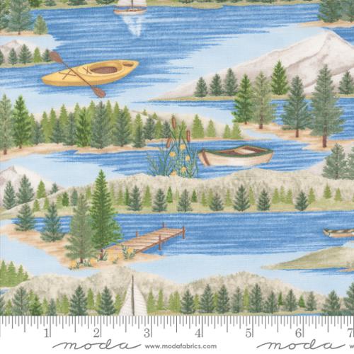 On Lake Time by Deb Strain for Moda Fabrics. Sky Blue