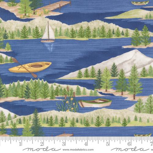 On Lake Time by Deb Strain for Moda Fabrics. Deep Water