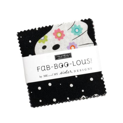 Fab Boo Lous by Me and My Sister Designs for Moda Fabrics. Mini Charm Pack (42 Assorted 2.5 Inch Squares)