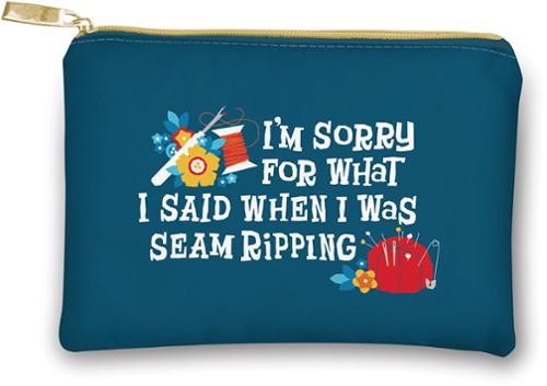 Vinyl Sewing Notions Glam Bag by Cathe Holden. Delightful Typography