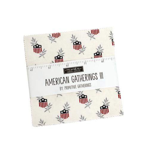 American Gatherings III by Lisa Bongean of Primitive Gatherings for Moda. Charm Pack (42 5 Inch Squares)