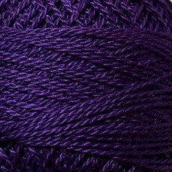 Valdani Solid Color Pearl Cotton Ball Available in Sz. 8 -73 yds. - great for applique, wool applique, big-stitch quilting. Rich Purple