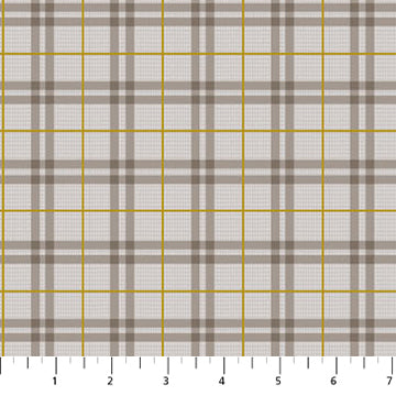 Winter Dreams by Bernadett Urbanovics for FIGO Fabrics. Taupe Gingham