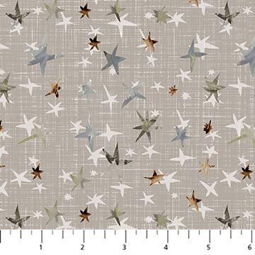 Winter Dreams by Bernadett Urbanovics for FIGO Fabrics. Taupe Stars