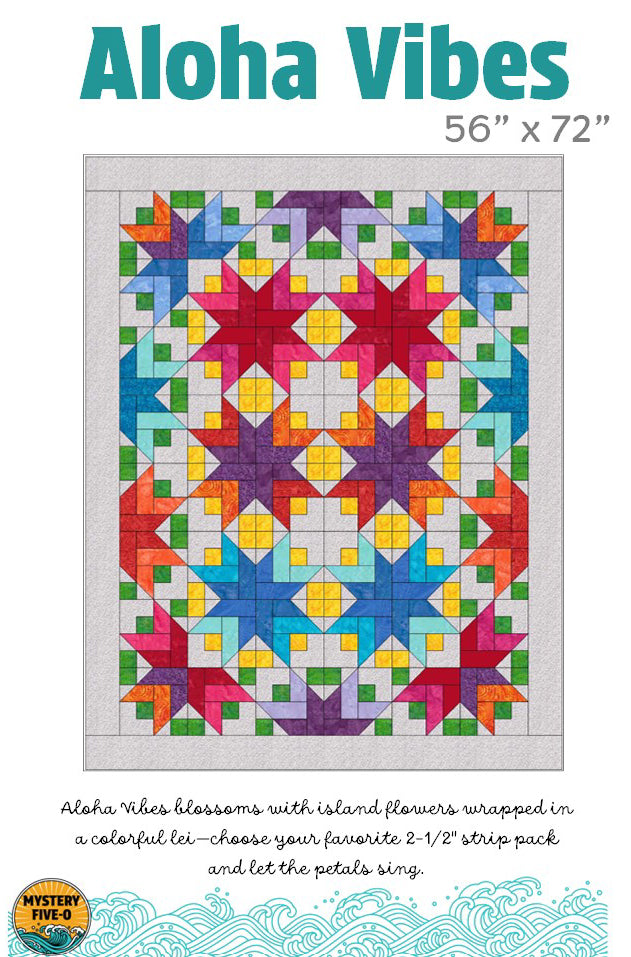 Aloha Vibes Digital Download for a 56" x 72" quilt. 