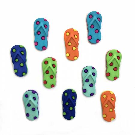 Funky Flip Flops Buttons of the Summer Collection by Buttons Galore. 7/8 inch